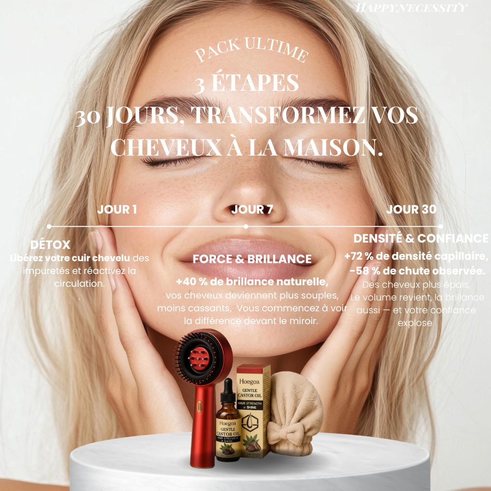 Redonnez vie à vos cheveux, grâce au Masseur de Cuir Chevelu Happynecessity™