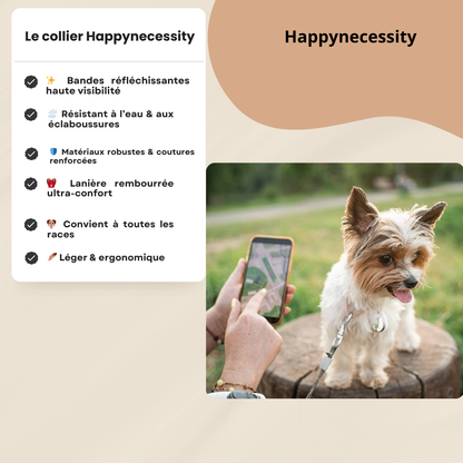 HappyNecessity™ – Collier Réfléchissant Premium avec Support Tracker Intégré