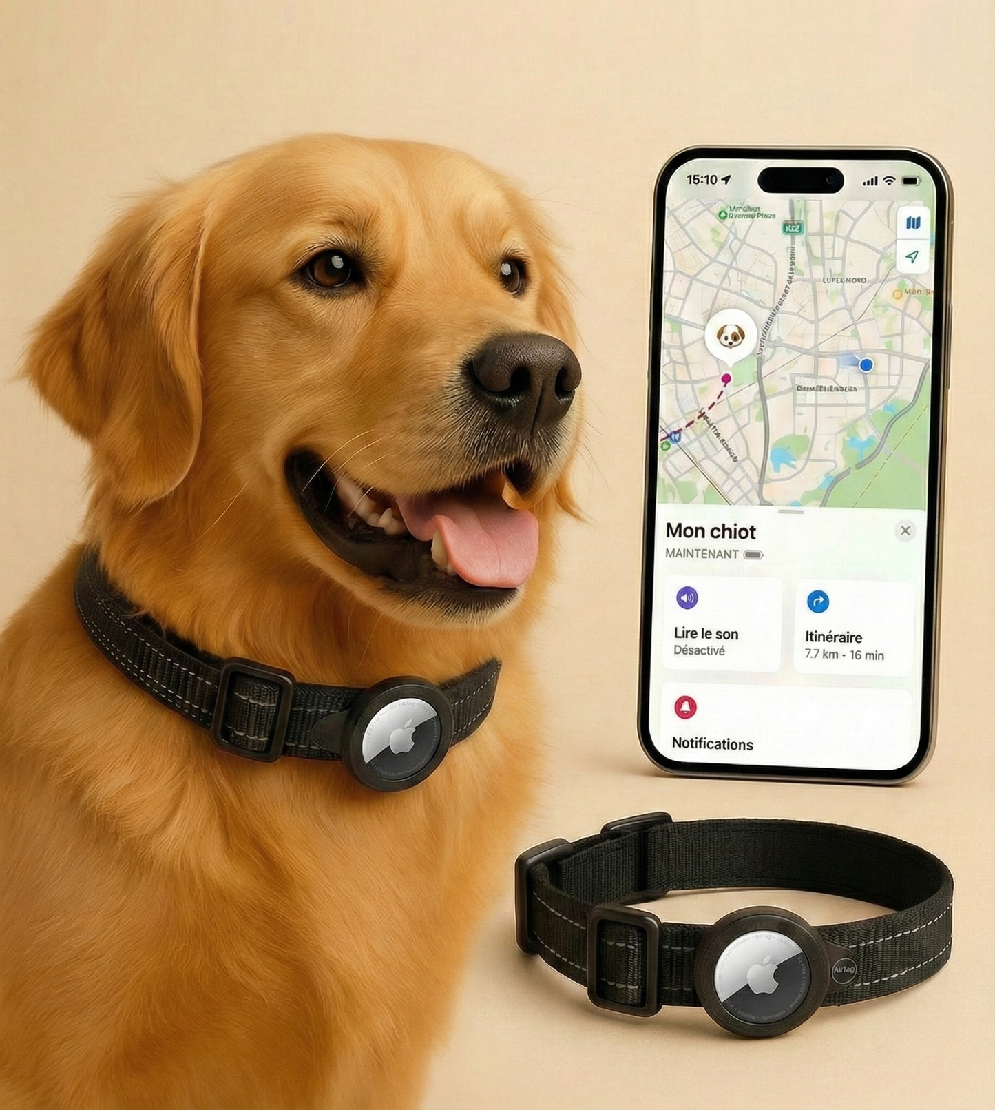 HappyNecessity™ – Collier Réfléchissant Premium avec Support Tracker Intégré