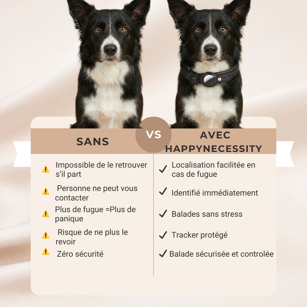 HappyNecessity™ – Collier Réfléchissant Premium avec Support Tracker Intégré