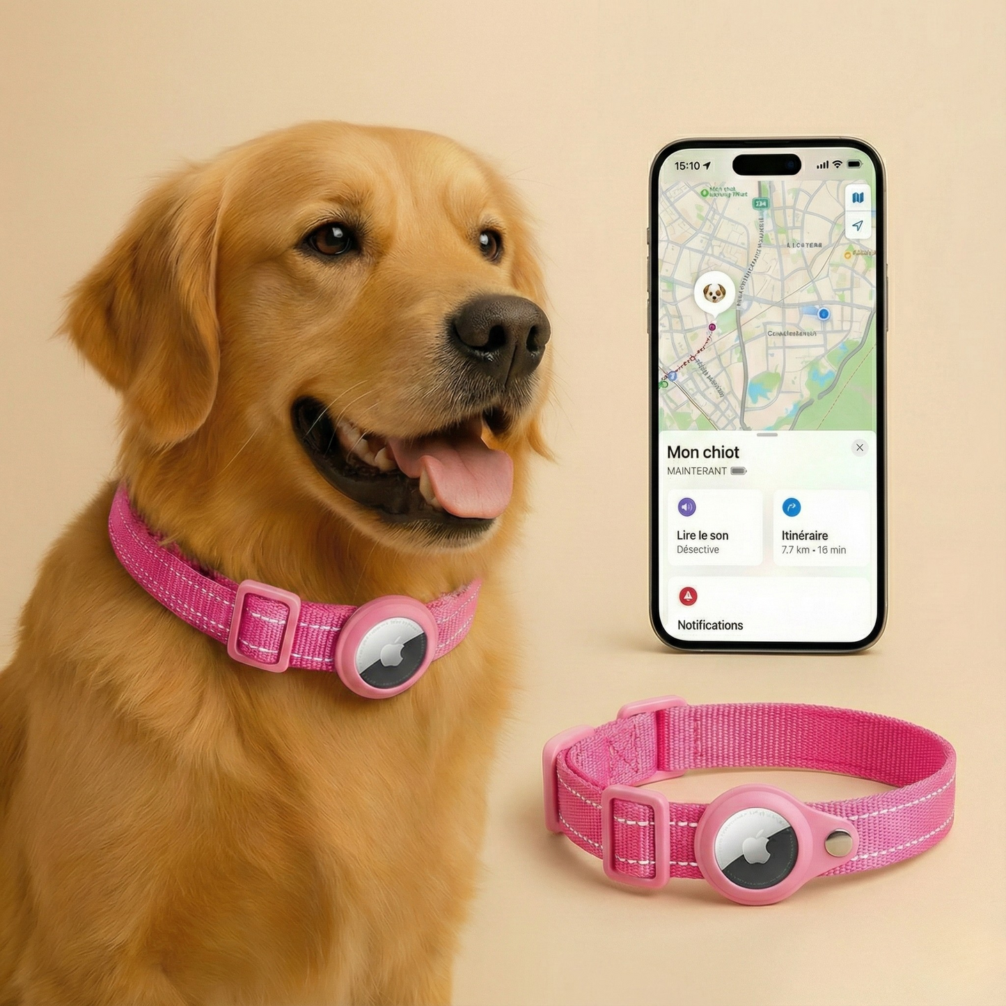 HappyNecessity™ – Collier Réfléchissant Premium avec Support Tracker Intégré